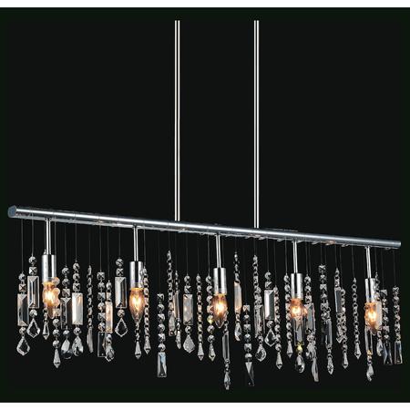 CWI LIGHTING 5 Light Down Chandelier With Chrome Finish 5549P38C